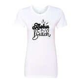 Women’s Aloha Beach Graphic T-Shirt – Soft & Stylish Island-Inspired Tee
